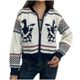 thumbnail image 2 of LOVZFMLL Vestes pour Femmes Décontractées Col Rond Poche Couleur Unie Manches Longues Haut Ample Chandail Col Rond pour Femmes, 2 of 7