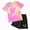 Pink, variant on NIEWTR 11-12 Years Teen Girls Summer Outfits Tie Dye Set Cap Sleeve T Shirt And Elastic Waist Shorts 2 Piece Clothing Sets Yoga Gym Outfit A40-Pink