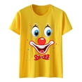 thumbnail image 3 of XUELUO Womens T-Shirts Short Sleeve Round Neck Clown Graphic Pattern Tshirts Carnival Party Summer Funny Loose Lady Tops, 3 of 3