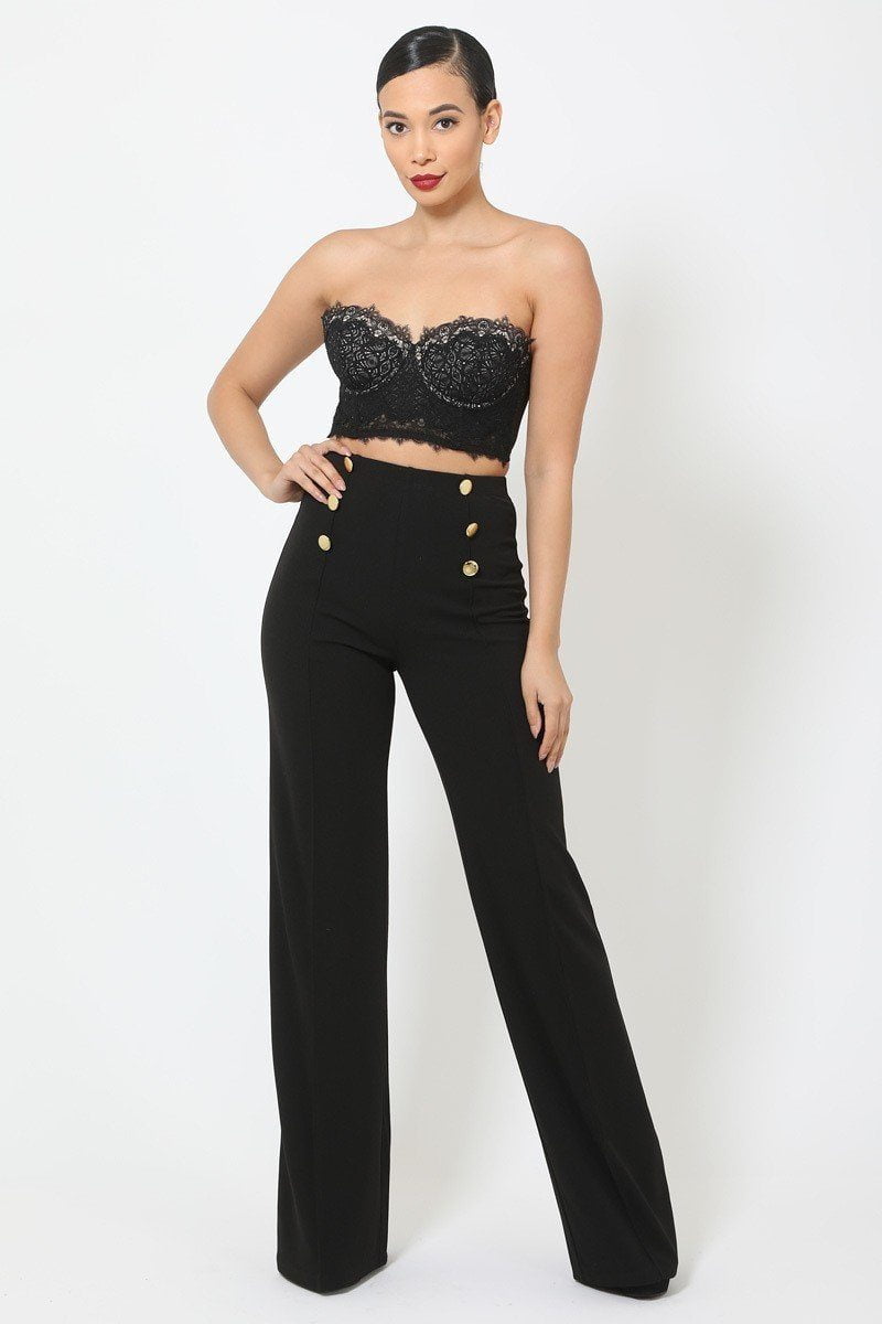 high waisted crepe pants