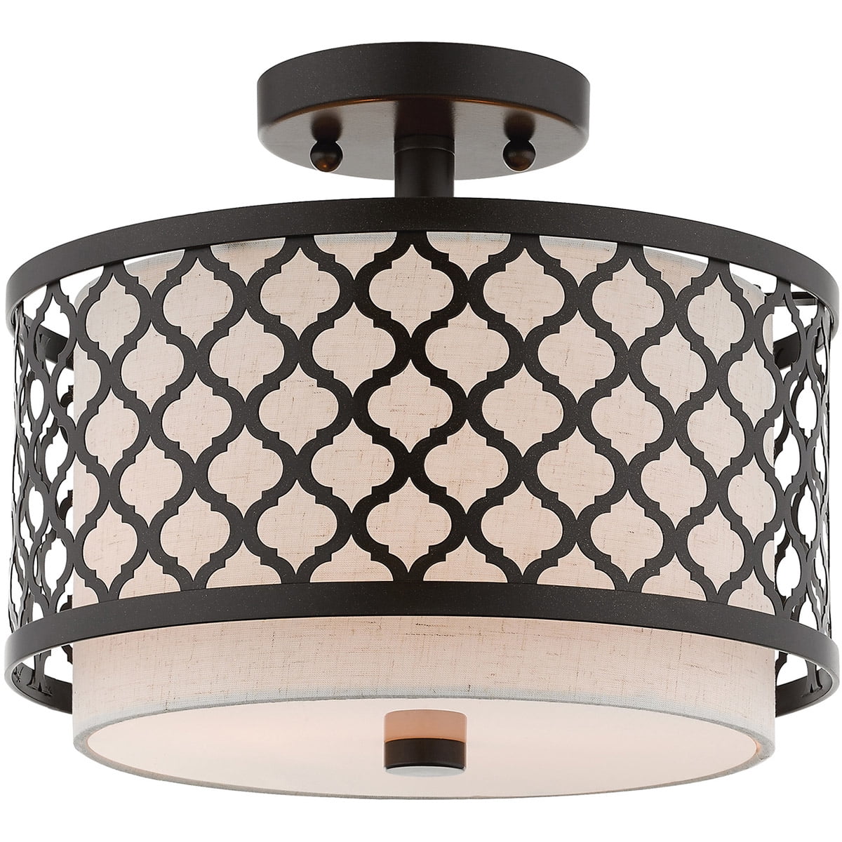 2 Light English Bronze Ceiling Light fixture with Steel base material