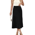 thumbnail image 5 of Hibeli Women Satin High Waisted Zippered Solid Color A-Line Skirt, 5 of 7