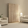 thumbnail image 2 of Sun Zero Lucille 2-pack Vintage Ogee Magnetic Closure 100% Blackout Back Tab/Rod Pocket Curtain Panel Pair, 40"W x 84"L, Dusty Terracotta, 2 of 10