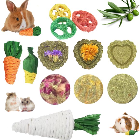 Lacrima Rabbit de Chew Toys, 12 unidades, para conejo, conejillo de indias y hámster