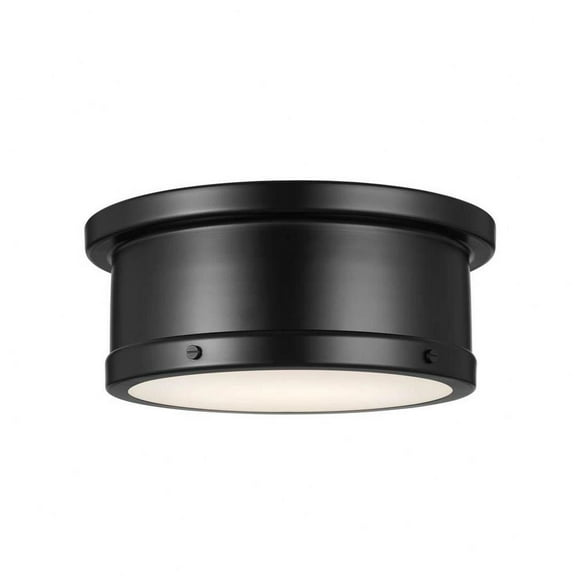 2 Light Flush Mount in Traditional Style-5.75 inches Tall and 14.25 inches Wide-Black Finish Bailey Street Home 147-Bel-4964838