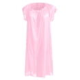 thumbnail image 4 of HOWPAY Nightgowns for Women Loose Sleepwear Solid Color Vintage Nightshirt Lace Short Sleeve Knee Length Sleep Dress Baggy Soft Loungewear Light Pink, 4 of 4