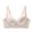 Beige, variant on Women’s Floral Embroidery Lace Support Bra Nylon Spandex Breath Hollow Padded Wide Straps Deep V Side Anti-Spill Lift Bra All Day Comfort Underwear