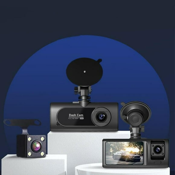 Dvkptbk Three Recordingl Dash Cam Front Inside and Rear 1080P Driving Recorder for Cars with Hd Nightc Vision/G Sensor/Parking Monitor/Loop Recording Dash Cam Automobiles & Motorcycles