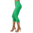 thumbnail image 2 of Gilbin Ultra Soft Capri High Waist Leggings for Women-Many Colors -One Size & Plus Size (Green 1X-2X), 2 of 3