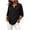 Black, variant on Plus Size Gauze Shirts for Women Henley Neckline Button Short Sleeve Tops Summer Casual Blouses Tees