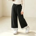 thumbnail image 7 of Edvintorg Winter Kids Clothes Girls Pants Fashion Plaid Elastic Wasit Lace Wide Leg Baggy Pants School Casual Trousers 1-14 Years, 7 of 7