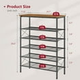 thumbnail image 3 of 6 Tier Free Standing Shoe Rack for 20-24 Pairs, X Shape Fixed Frame Metal Mesh Shoe Rack for Closet, Rustic Brown & Black, 3 of 14