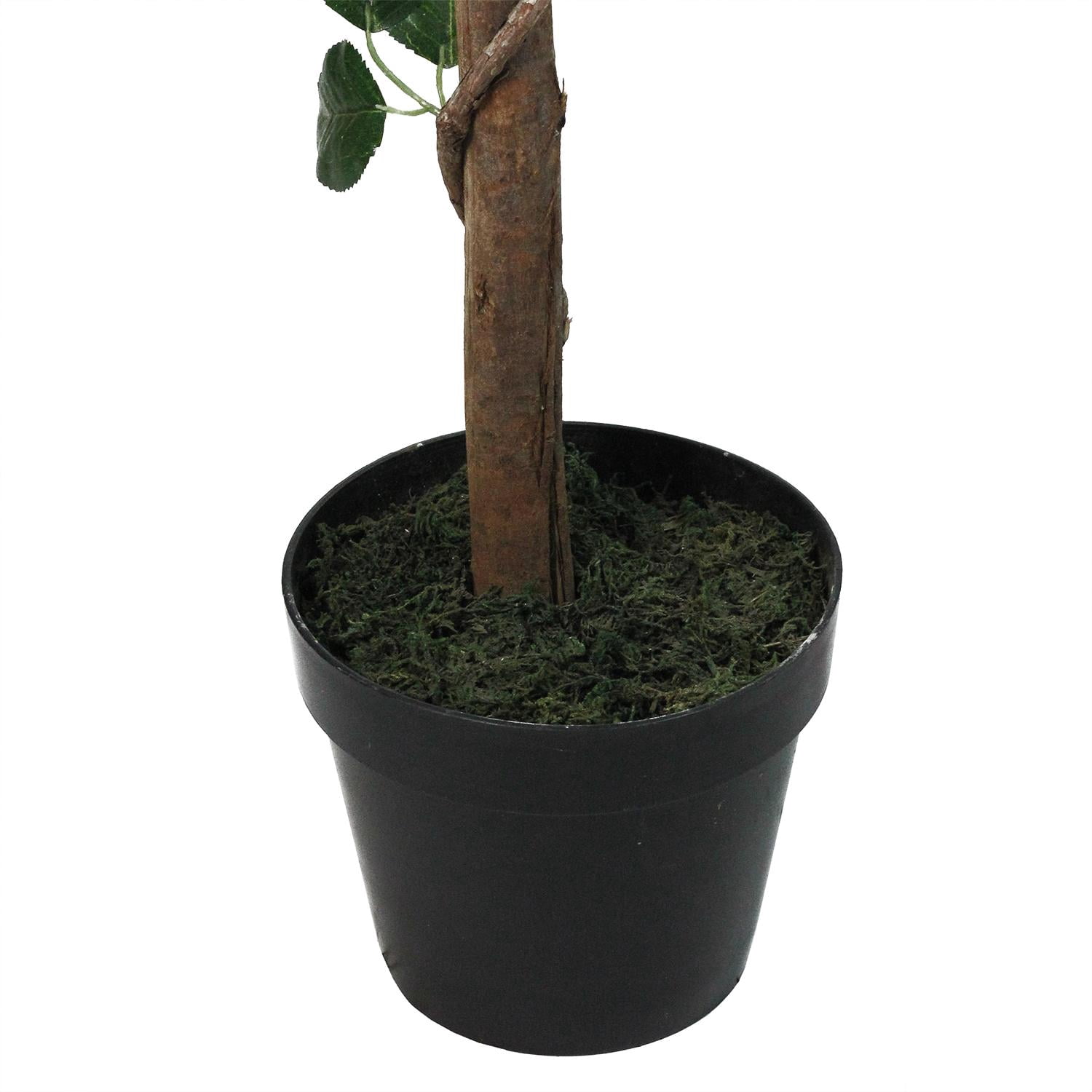 49.5" Potted White and Pink Artificial Rose Garden Tree