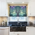 thumbnail image 5 of Yayeee Kitchen Curtains Tier Pair Light Filtering 27"x36" Rod Pocket Short Cafe Window Panel, Moonlight Forest, 5 of 7