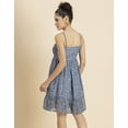 thumbnail image 3 of MoomayaWomens PrintedStrappy Flared Dress, Smocked Frilled Short Dress, 3 of 8
