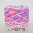 thumbnail image 1 of Nvzi Hilo de algodón para ganchillo, hilo fino para tejer a ganchillo, hilo de poliéster suave y duradero para tejer a mano y proyectos de manualidades, 2 rollos. Rosa + Blanco + Morado, 1 of 4