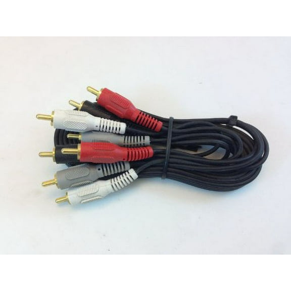 RCA 4 SET AUDIO/VIDEO CABLE PLUGS RED/WHT/BLK/GRY