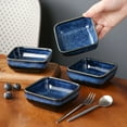 thumbnail image 7 of vancasso Stern, Blue 4-Piece Saucer Dish Set, Porcelain Snack Bowl, Square, 7 of 7