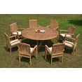 thumbnail image 4 of Grade-A Teak Dining Set: 8 Seater 9 Pc: 72" Round Table And 8 Wave Stacking Arm Chairs Outdoor Patio WholesaleTeak #WMWave43, 4 of 4