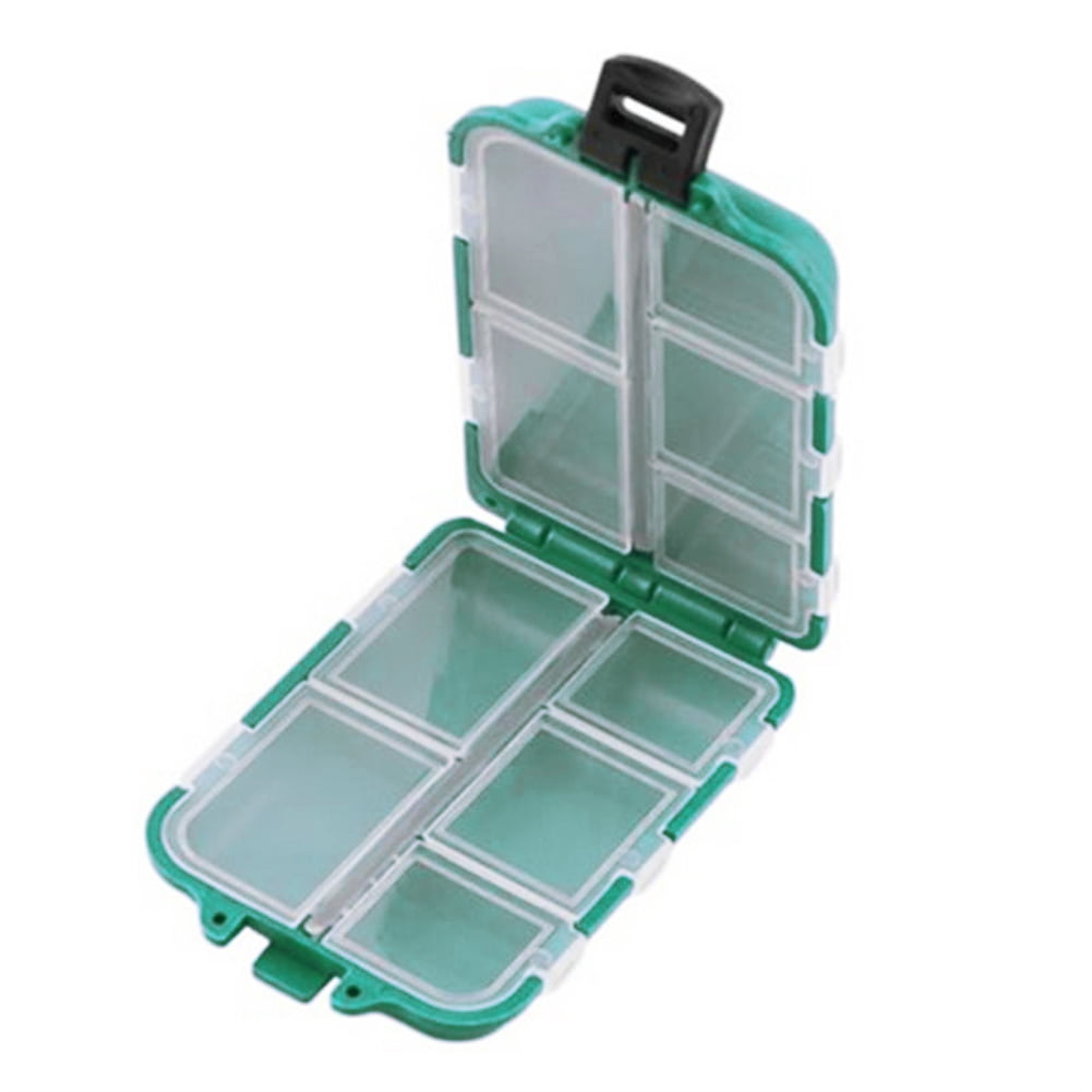Details about   10 Compartments Fishing Fish Hook Bait Lure Box Tackle Storage Container Case_hg 