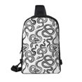 thumbnail image 2 of Rocae Hand Drawn Snake for Lightweight Chest Bag Dual Pocket, Waterproof Crossbody Sling Bag for Men and Women, 2 of 8