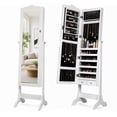 thumbnail image 5 of LIVIZA Lockable Full-Length Mirror Jewelry Cabinet with LED Lights and 4 Tilting Angles , Standing Jewelry Armoire Organizer, 5 of 11