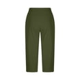 thumbnail image 6 of Lumtrix Capri Pants For Women -Below Knee Length High Waisted Stretch Bermuda Shorts With Pockets Summer Yoga Petite Cropped Pants Army Green M, 6 of 9