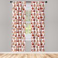 thumbnail image 4 of Ambesonne Party Window Curtains, Cupcakes with Fruits Pattern, Each 28" W x 84" L, Pastel Brown and Burnt Orange, 4 of 4
