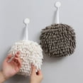 thumbnail image 2 of 2 Pack Fuzzy Ball Towel White and Gray Fast Drying Handball Absorbent Soft Towel for Kitchen Hand Towels for Bathroom Decorative Set Chenille Hanging Hand Towels, 2 of 8