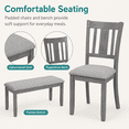 thumbnail image 5 of Dining Set for 6, LEGAHOME Farmhouse 6 Piece Dining Table Sets with Bench, Solid Wood Rectangular Dining Room Table and Chairs Set, Gray, 5 of 8