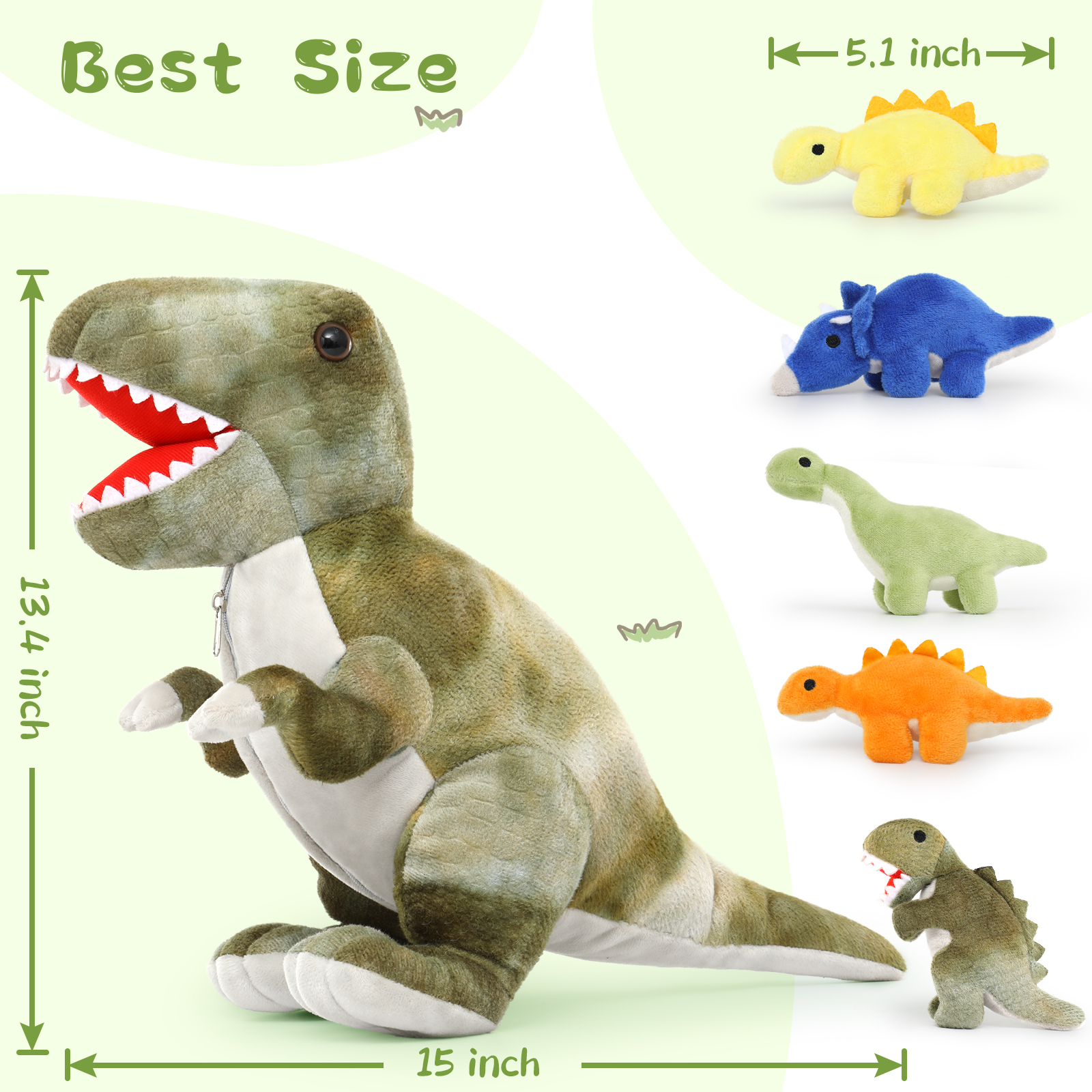 MaoGoLan Giant T-Rex Plush with 5 Baby Dinosaurs photo 5