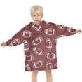 thumbnail image 3 of Maroon Footballs Pattern Blanket Hoodies for Kids 6-13YR Oversize Wearable Blanket Hoodies for Boys Girls Teens, 3 of 7