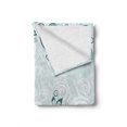 thumbnail image 2 of Floral Soft Flannel Fleece Throw Blanket, Vintage Inspired Swirled Lines Leaves Petals Shabby Classic Image Print, Cozy Plush for Indoor and Outdoor Use, 70" x 90", Baby Blue Jade Green, by Ambesonne, 2 of 6