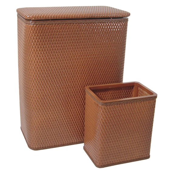 Chelsea Collection Hamper with Matching Square Wastebasket