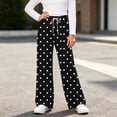 thumbnail image 6 of hotojiny Girls Wide Leg Sweatpants Polka Dot Print Baggy Pant with Drawstring Casual Elastic Waist Loose Athletic Pants(Black,11-12 Years), 6 of 6