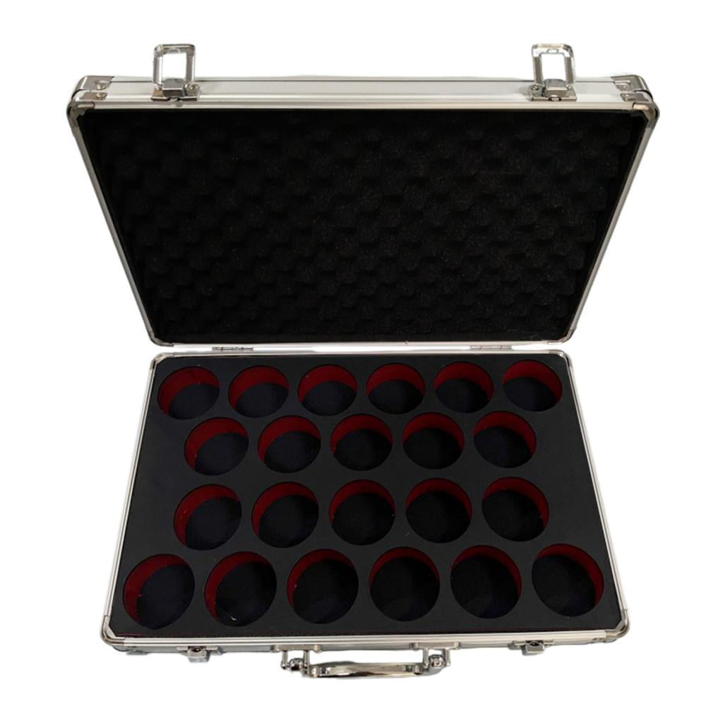 Fzaqwen Billiard Ball Storage Box, Holds 22 Balls, Padded Container with Handle, Snooker