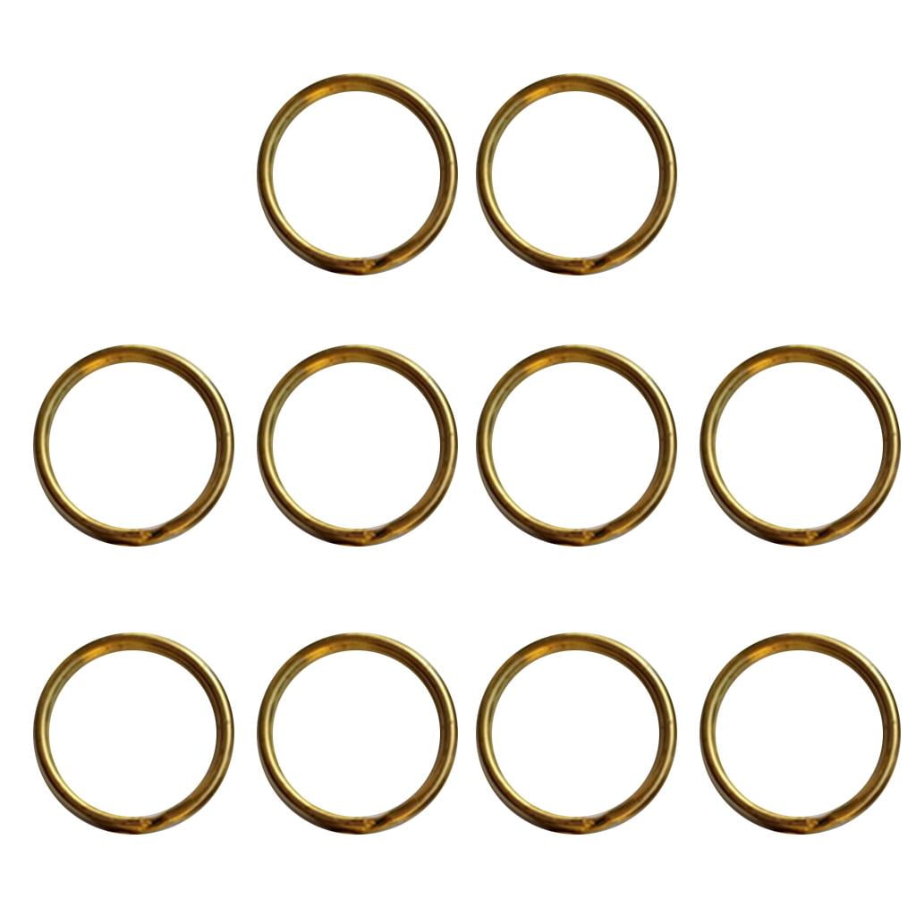 10 Pieces Brass Round Split Key Chain Rings Key Holder Loop DIY Craft 12mm 