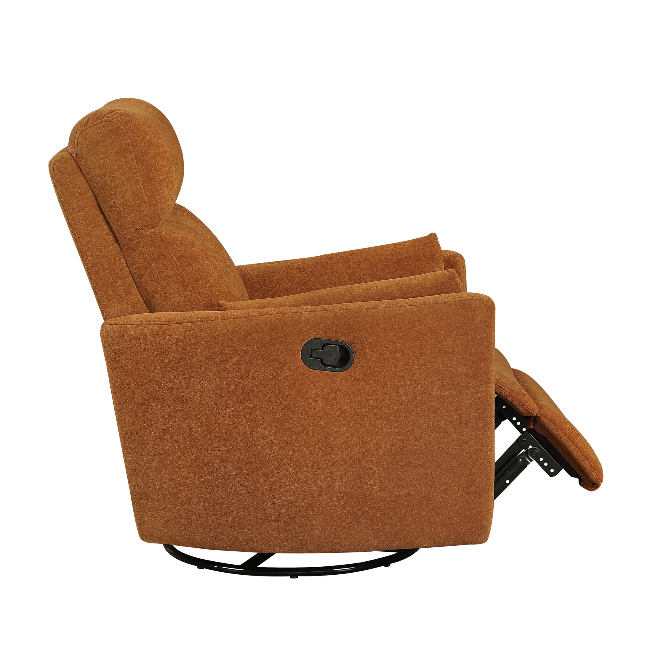OakvillePark Allura Microfiber Swivel Glider Manual Reclining Chair, Orange