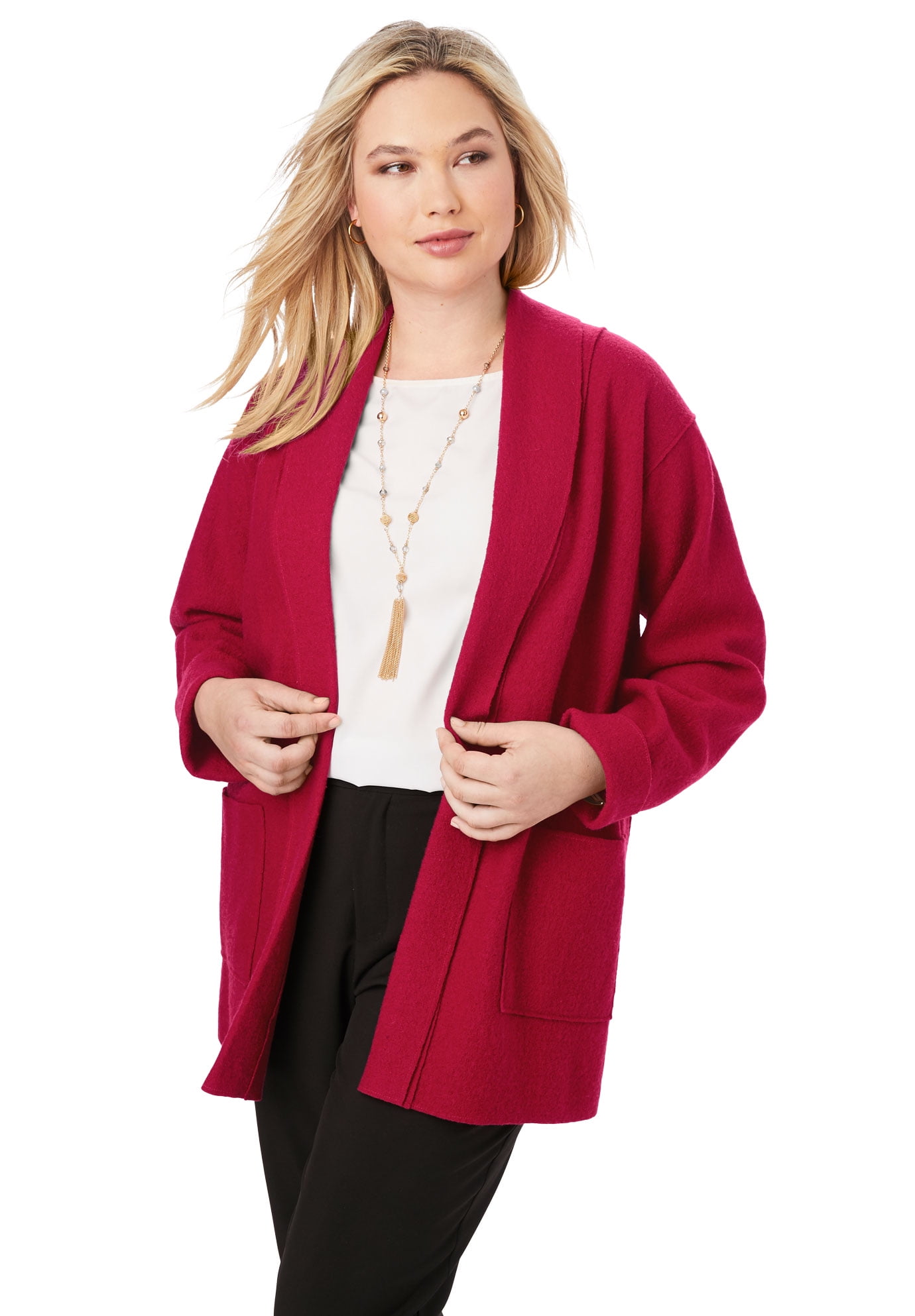 women's plus size boiled wool jacket