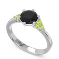 thumbnail image 2 of 2.15 Carat Shiny Round Cut Black Onyx & Peridot Gemstone Engagement Ring for Women 18K White Gold Size 4.5 by Diamond-Capitals, 2 of 7