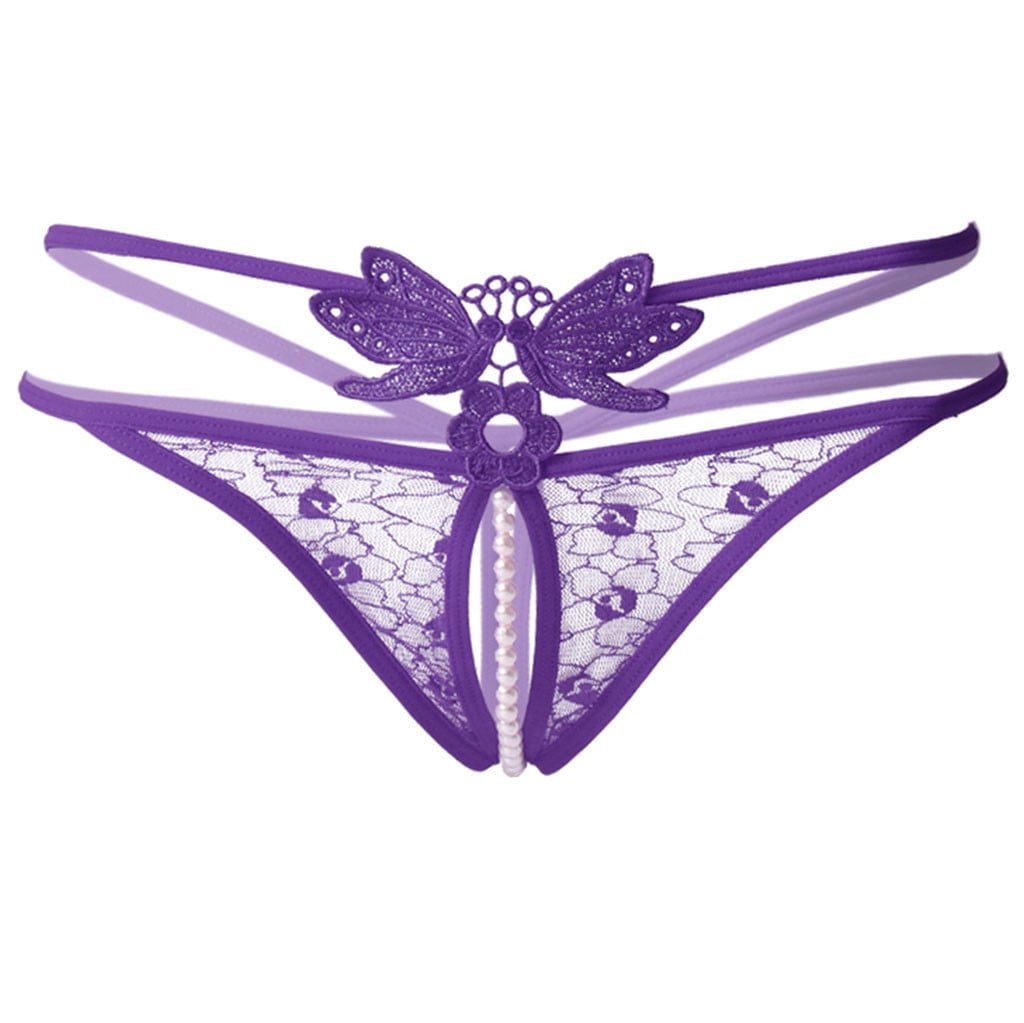 QWERTYU Lace Tangas for Women Low Rise T-Back Panties G-String Thongs ...