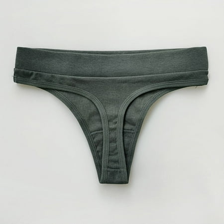 Womens Sexy String Thong Sex Lingerie High Cut G-String Thongs Cotton Thread Panties Underwear Underpants For Female Green XL YIWEI