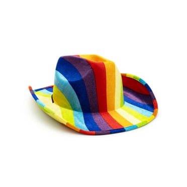 Way to Celebrate Rainbow Cowboy Hat, One Size, Adult