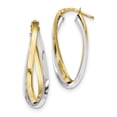 thumbnail image 1 of 14K Two-Tone Two Tone Polished Oval Double Hoops (36.32 X 15.51) Made In Italy tf1236, 1 of 2