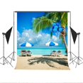 thumbnail image 2 of BSDHOME Polyester 5x7ft Summer Beach Photography Backdrops for Photographers Blue Seaside Photo Backdrop, 2 of 3