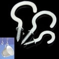 thumbnail image 4 of 60X PVC Coated Stainless Steel Screw In Cup Hooks Ring Plant Jewelry Hanger Holder Dining Bar Tool S, 4 of 4
