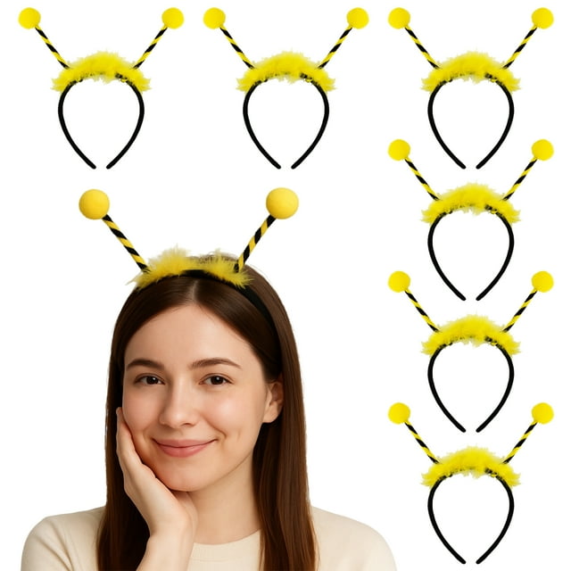 TOPTIE 6 PCS Bee Animals Ears Headband, Decorations for Adult & Kid, Costume Hair Hoop
