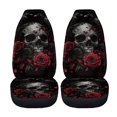 thumbnail image 5 of XYZCANDO Skull and Rose Pattern Car Seat Covers Waterproof Durable Car Accessories car Front Seats Interior, Anti-Slip Scratch Proof Truck SUV, 5 of 10