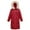 Red, variant on EGNMCR Long Sleeve Parkas Women Warm Pocket Coat Turn Down Collar Long Jacket Winter Down Parkas Women Coat