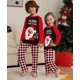 thumbnail image 3 of Conjunto de pijamas a juego para la familia de Navidad 2022, nuevo pijama con estampado del alfabeto de Papá Noel con costuras, ropa familiar para bebés y niños adultos, 3 of 5